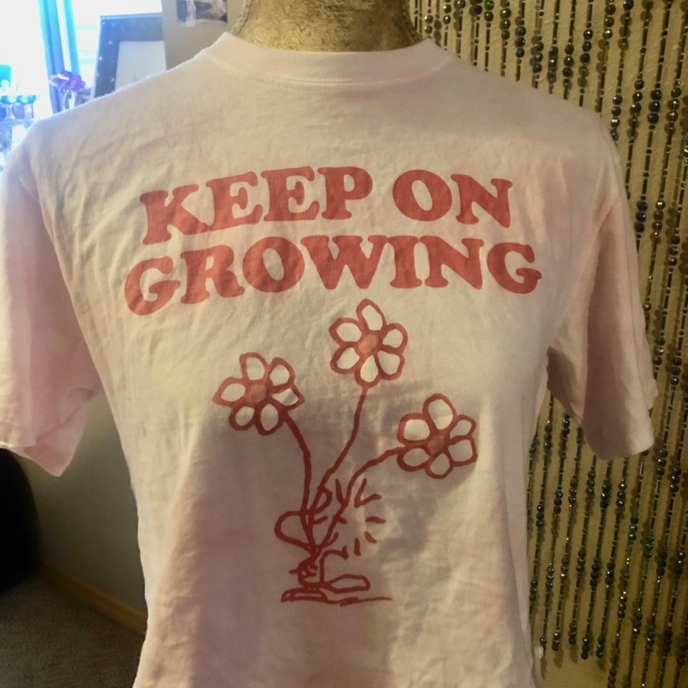 Pink crop top 100% cotton oversized size XS by Peanuts adorable for working out - Picture 6 of 8